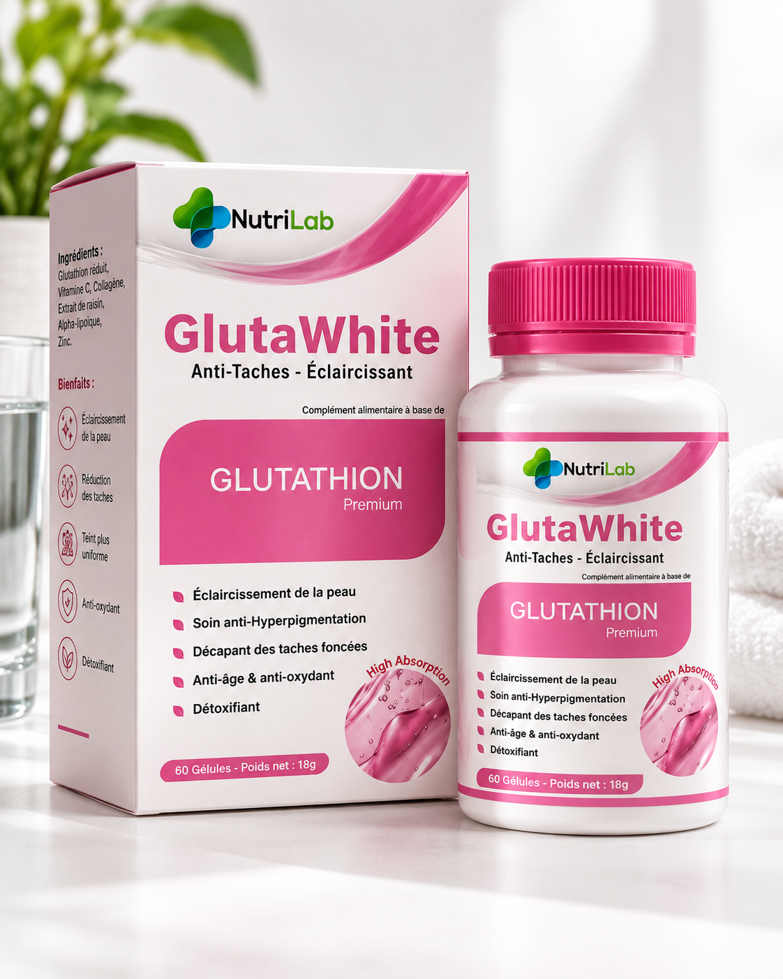 GlutaWhite – Complément Éclat & Teint Uniforme